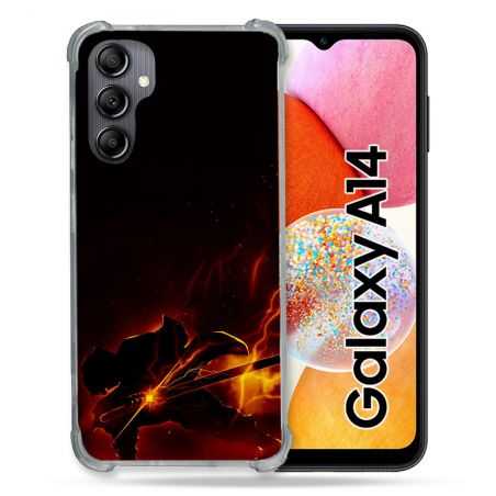 Coque Renforcée En Verre Trempé Pour Samsung Galaxy A14 4G / 5G Manga Demon Slayer Electric