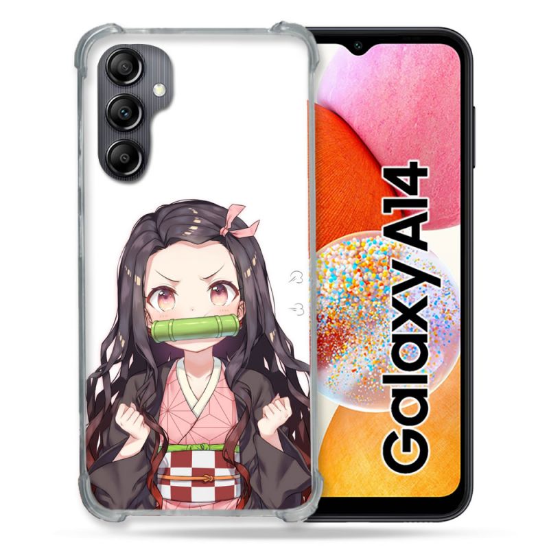 Coque Renforcée En Verre Trempé Pour Samsung Galaxy A14 4G / 5G Manga Demon Slayer Nezuko