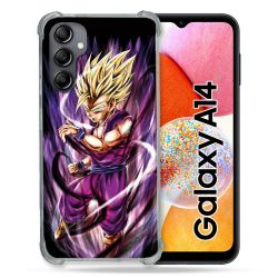 Coque Renforcée En Verre Trempé Pour Samsung Galaxy A14 4G / 5G Manga Dragon Ball Sangohan Violet