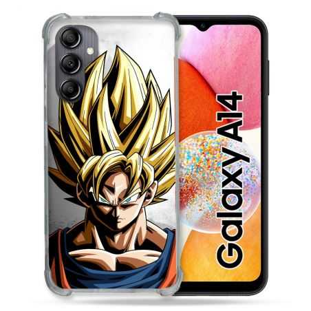 Coque Renforcée En Verre Trempé Pour Samsung Galaxy A14 4G / 5G Manga Dragon Ball Sangoku Portrait