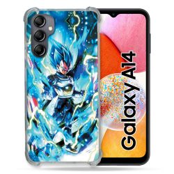 Coque Renforcée En Verre Trempé Pour Samsung Galaxy A14 4G / 5G Manga Dragon Ball Vegeta Bleu