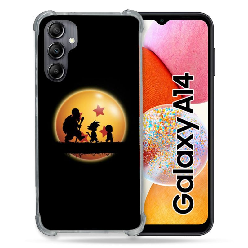 Coque Renforcée En Verre Trempé Pour Samsung Galaxy A14 4G / 5G Manga Dragon Ball Vintage