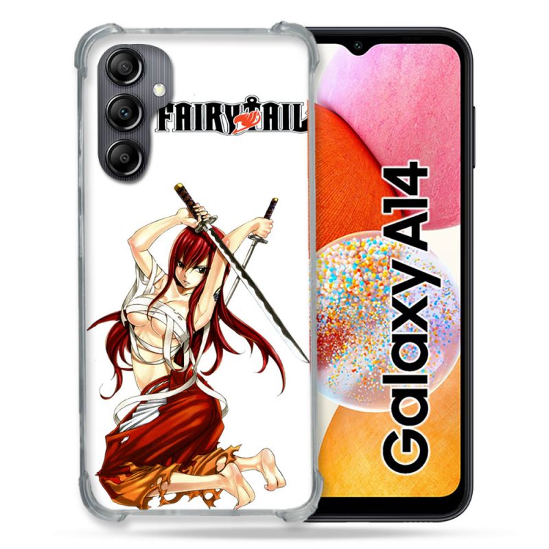 Coque Renforcée En Verre Trempé Pour Samsung Galaxy A14 4G / 5G Manga Fairy Tail Erza