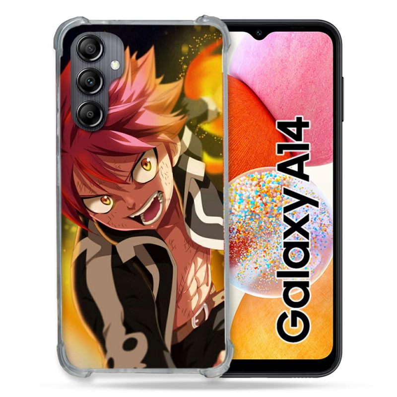 Coque Renforcée En Verre Trempé Pour Samsung Galaxy A14 4G / 5G Manga Fairy Tail Natsu