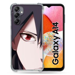 Coque Renforcée En Verre Trempé Pour Samsung Galaxy A14 4G / 5G Manga Naruto Sasuke visage