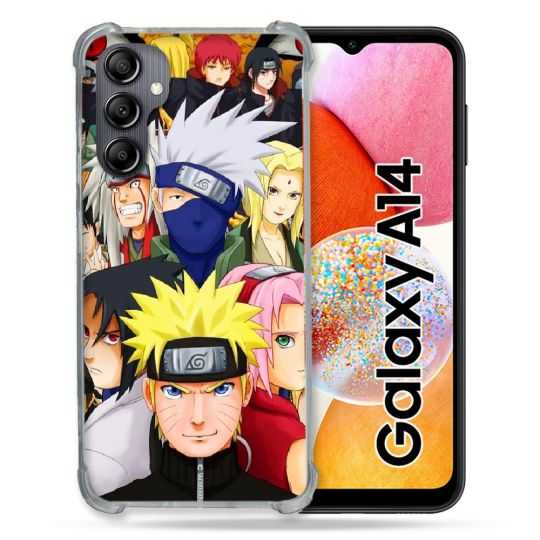 Coque Renforcée En Verre Trempé Pour Samsung Galaxy A14 4G / 5G Manga Naruto Team