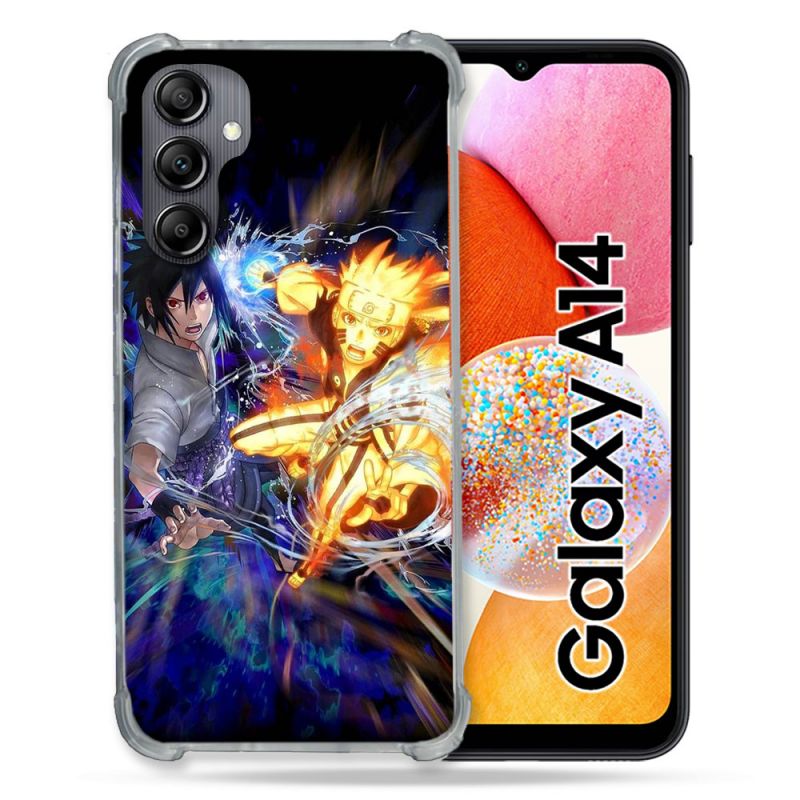 Coque Renforcée En Verre Trempé Pour Samsung Galaxy A14 4G / 5G Manga Naruto VS