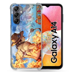Coque Renforcée En Verre Trempé Pour Samsung Galaxy A14 4G / 5G Manga One Piece Ace Color