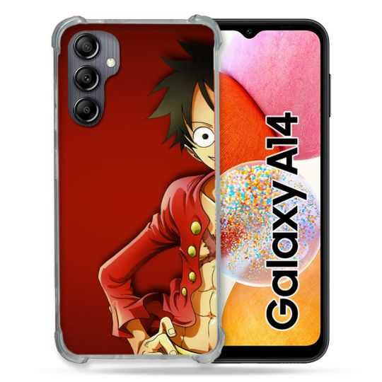Coque Renforcée En Verre Trempé Pour Samsung Galaxy A14 4G / 5G Manga One Piece Luffy