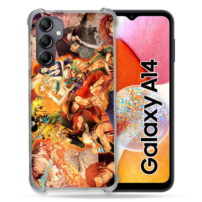Coque Renforcée En Verre Trempé Pour Samsung Galaxy A14 4G / 5G Manga One Piece Nakama