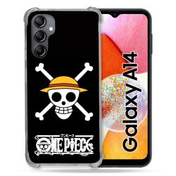 Coque Renforcée En Verre Trempé Pour Samsung Galaxy A14 4G / 5G Manga One Piece Tete de Mort