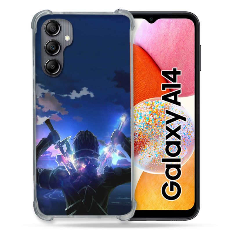 Coque Renforcée En Verre Trempé Pour Samsung Galaxy A14 4G / 5G Manga SAO sword Art Online Epee