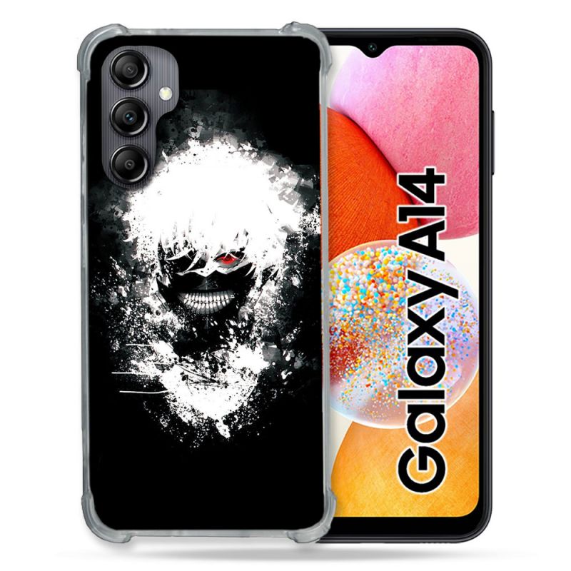 Coque Renforcée En Verre Trempé Pour Samsung Galaxy A14 4G / 5G Manga Tokyo Ghoul Kaneki Tag