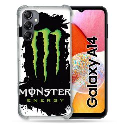 Coque Renforcée En Verre Trempé Pour Samsung Galaxy A14 4G / 5G Monster Energy Tache