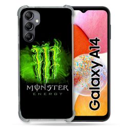 Coque Renforcée En Verre Trempé Pour Samsung Galaxy A14 4G / 5G Monster Energy Vert