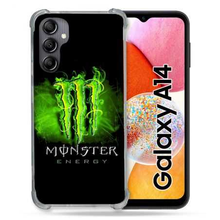 Coque Renforcée En Verre Trempé Pour Samsung Galaxy A14 4G / 5G Monster Energy Vert