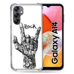 Coque Renforcée En Verre Trempé Pour Samsung Galaxy A14 4G / 5G Musique Rock Main