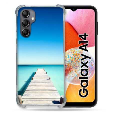 Coque Renforcée En Verre Trempé Pour Samsung Galaxy A14 4G / 5G Nature Pont Mer