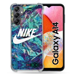 Coque Renforcée En Verre Trempé Pour Samsung Galaxy A14 4G / 5G Nike Turquoise