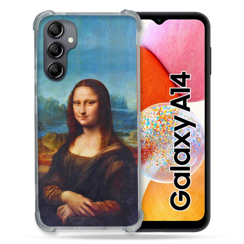 Coque Renforcée En Verre Trempé Pour Samsung Galaxy A14 4G / 5G Peinture Joconde