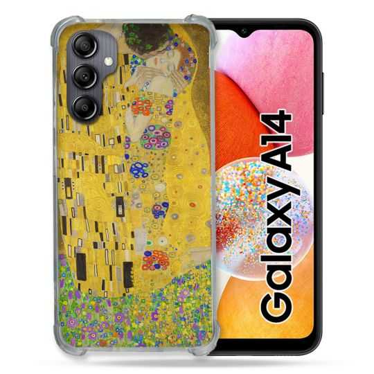 Coque Renforcée En Verre Trempé Pour Samsung Galaxy A14 4G / 5G Peinture Le Baiser