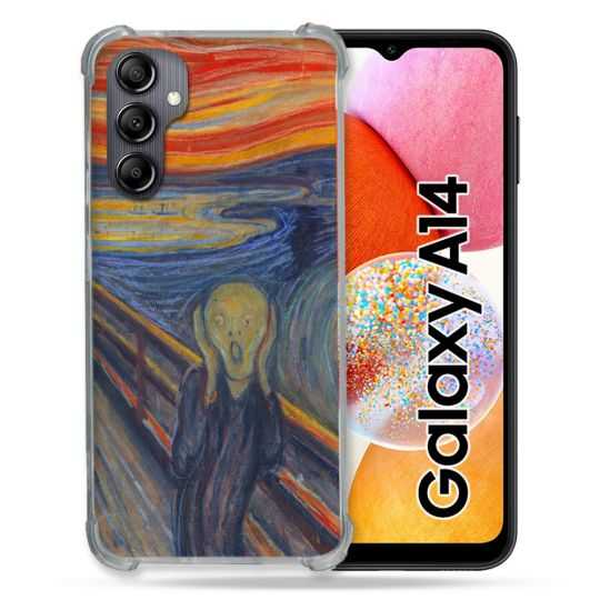 Coque Renforcée En Verre Trempé Pour Samsung Galaxy A14 4G / 5G Peinture Le Cri