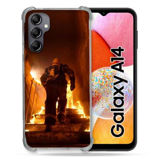 Coque Renforcée En Verre Trempé Pour Samsung Galaxy A14 4G / 5G Pompier Escalier