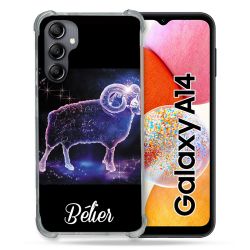 Coque Renforcée En Verre Trempé Pour Samsung Galaxy A14 4G / 5G Signe Zodiaque 2 Bélier
