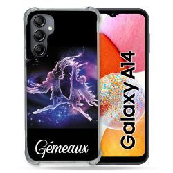 Coque Renforcée En Verre Trempé Pour Samsung Galaxy A14 4G / 5G Signe Zodiaque 2 Gémeaux