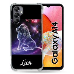 Coque Renforcée En Verre Trempé Pour Samsung Galaxy A14 4G / 5G Signe Zodiaque 2 Lion