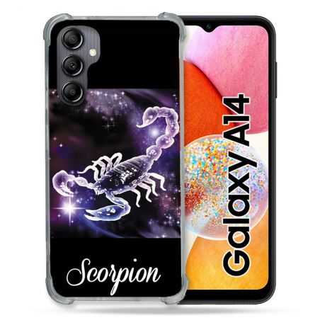 Coque Renforcée En Verre Trempé Pour Samsung Galaxy A14 4G / 5G Signe Zodiaque 2 Scorpion