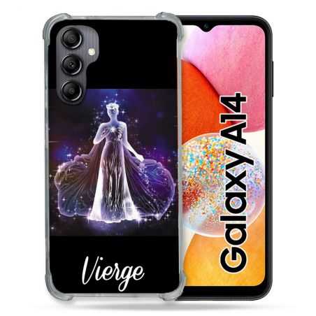 Coque Renforcée En Verre Trempé Pour Samsung Galaxy A14 4G / 5G Signe Zodiaque 2 Vierge