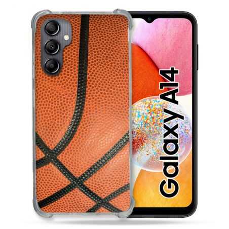 Coque Renforcée En Verre Trempé Pour Samsung Galaxy A14 4G / 5G Sport Ballon Basket