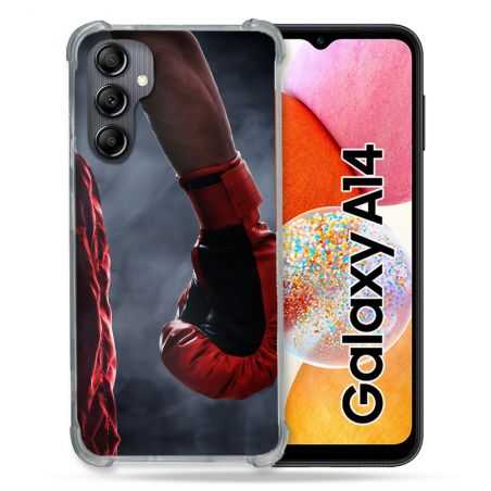 Coque Renforcée En Verre Trempé Pour Samsung Galaxy A14 4G / 5G Sport Boxe Gant Rouge