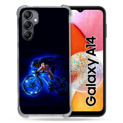 Coque Renforcée En Verre Trempé Pour Samsung Galaxy A14 4G / 5G Sport Cyclisme Bleu