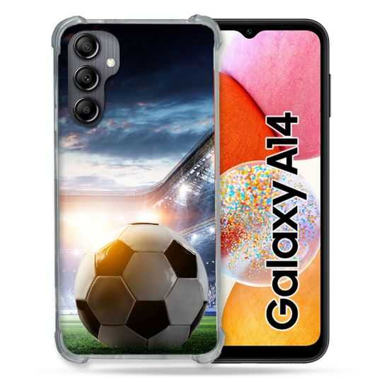 Coque Renforcée En Verre Trempé Pour Samsung Galaxy A14 4G / 5G Sport Football Stade