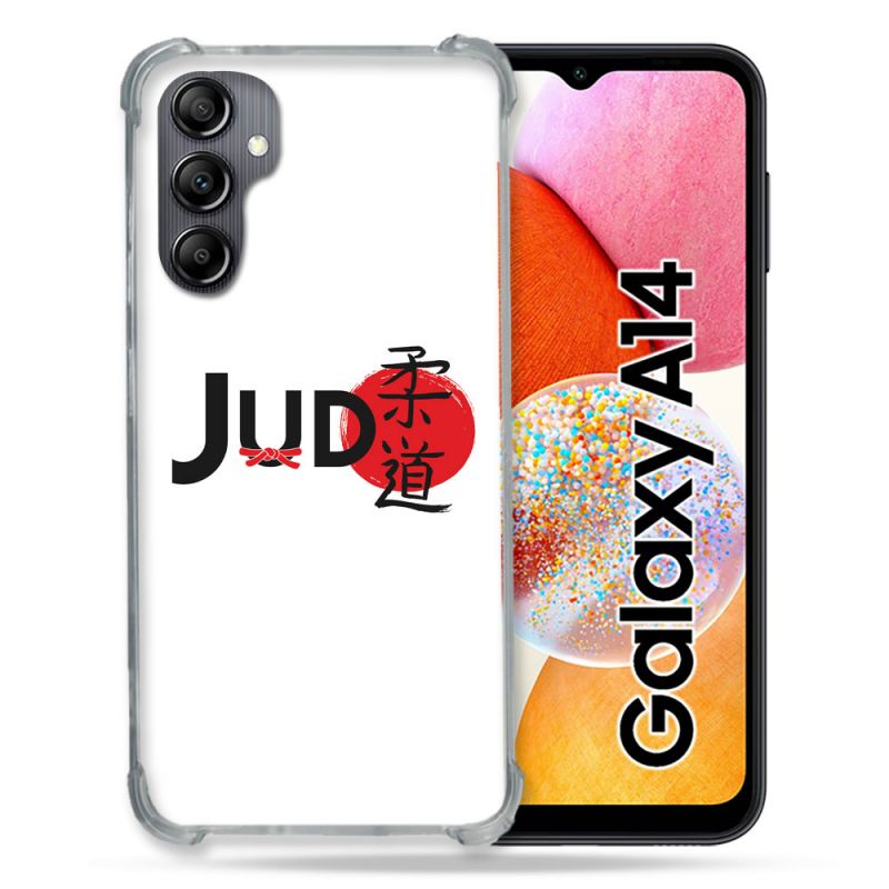 Coque Renforcée En Verre Trempé Pour Samsung Galaxy A14 4G / 5G Sport Judo Logo