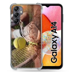 Coque Renforcée En Verre Trempé Pour Samsung Galaxy A14 4G / 5G Sport Tennis Glissade