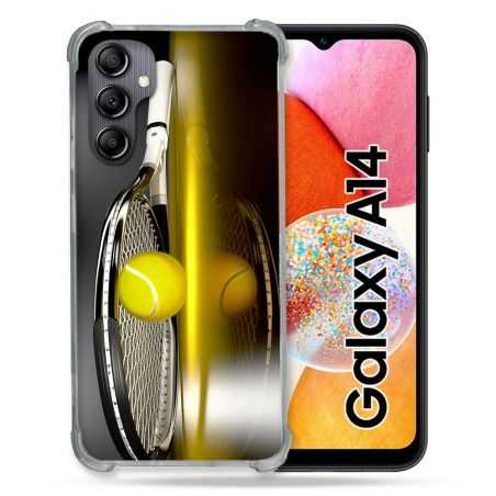 Coque Renforcée En Verre Trempé Pour Samsung Galaxy A14 4G / 5G Sport Tennis Reflet