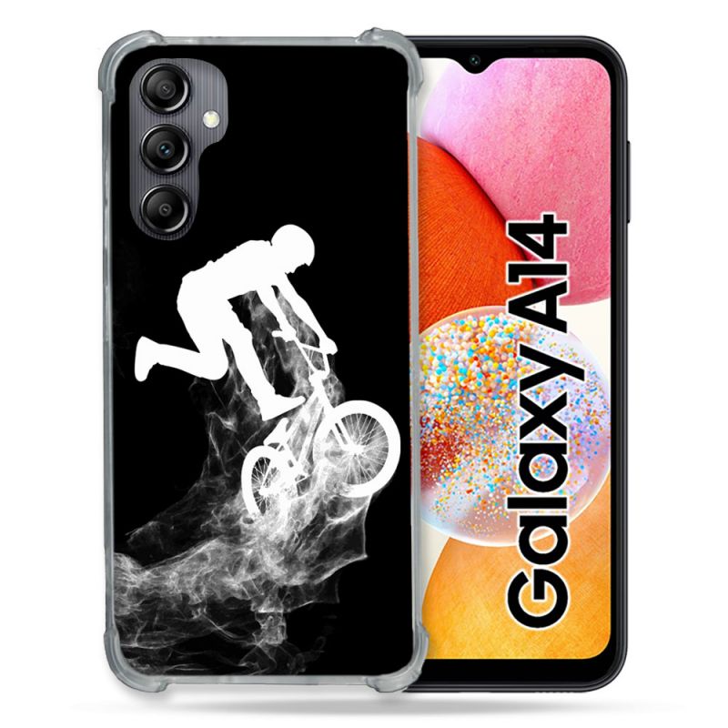 Coque Renforcée En Verre Trempé Pour Samsung Galaxy A14 4G / 5G Sport VTT Noir