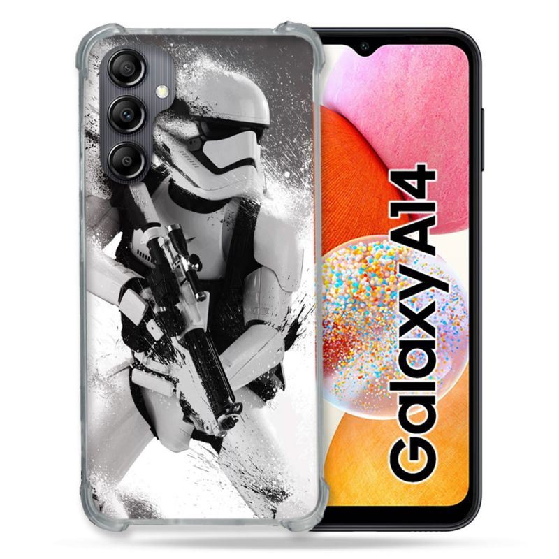 Coque Renforcée En Verre Trempé Pour Samsung Galaxy A14 4G / 5G Star Wars - Trooper