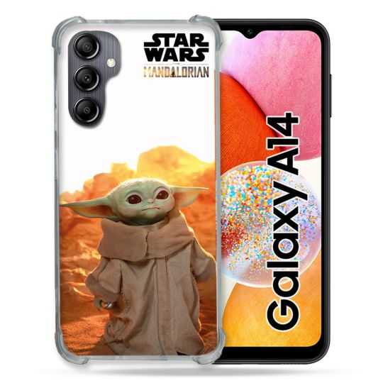 Coque Renforcée En Verre Trempé Pour Samsung Galaxy A14 4G / 5G Star Wars - Yoda bebe soleil