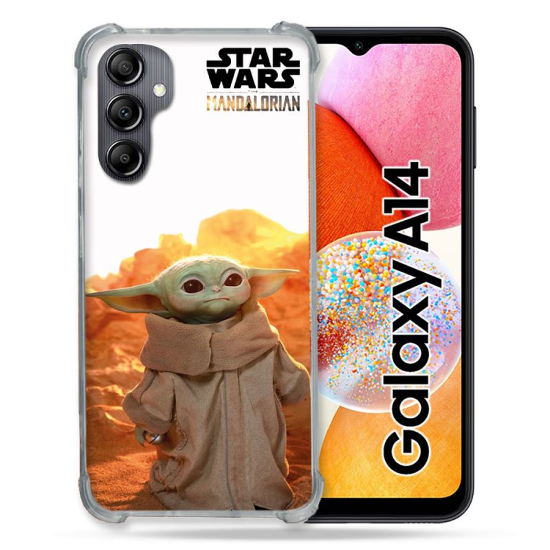 Coque Renforcée En Verre Trempé Pour Samsung Galaxy A14 4G / 5G Star Wars - Yoda bebe soleil