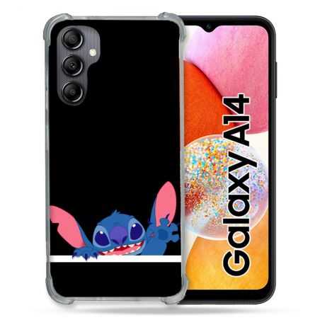 Coque Renforcée En Verre Trempé Pour Samsung Galaxy A14 4G / 5G Stitch Noir