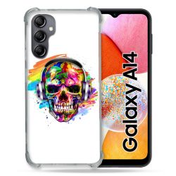 Coque Renforcée En Verre Trempé Pour Samsung Galaxy A14 4G / 5G Tete de Mort Tag