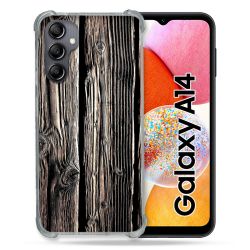 Coque Renforcée En Verre Trempé Pour Samsung Galaxy A14 4G / 5G Texture Bois