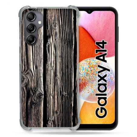 Coque Renforcée En Verre Trempé Pour Samsung Galaxy A14 4G / 5G Texture Bois