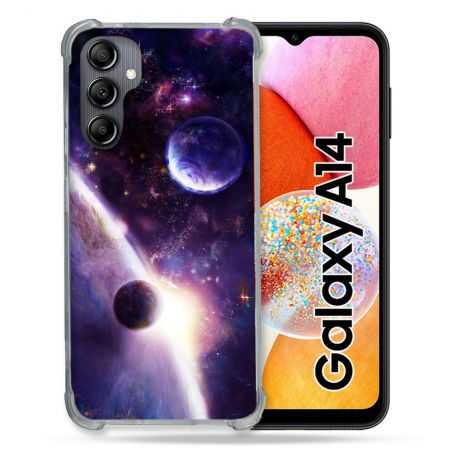 Coque Renforcée En Verre Trempé Pour Samsung Galaxy A14 4G / 5G Univers Planete Stellaire
