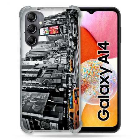 Coque Renforcée En Verre Trempé Pour Samsung Galaxy A14 4G / 5G Voyage Amerique USA New York Taxi