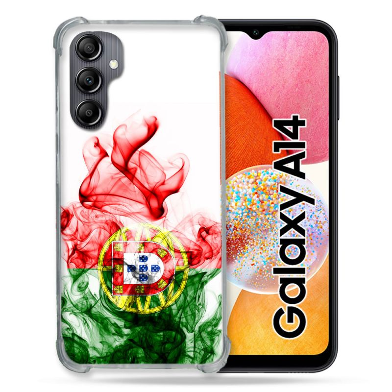 Coque Renforcée En Verre Trempé Pour Samsung Galaxy A14 4G / 5G Voyage Portugal Flamme